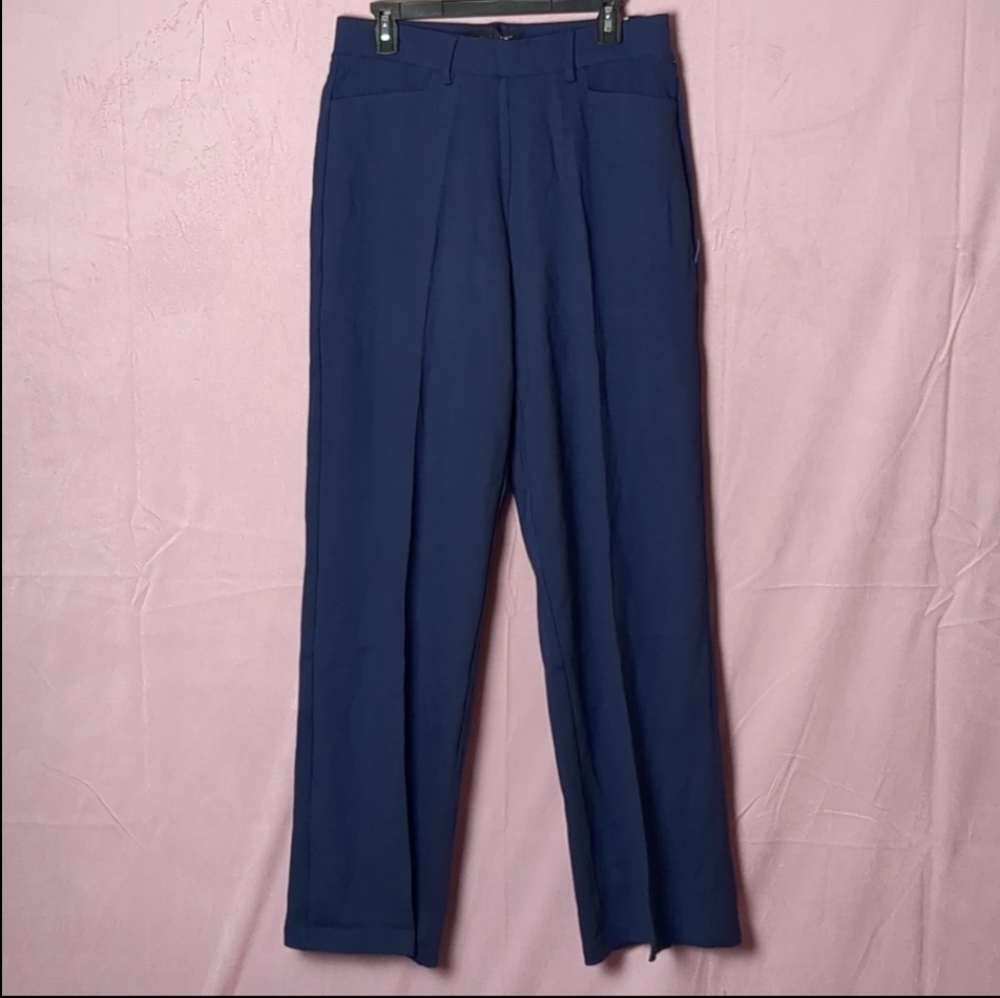 Ashley Stewart Blue The Power Pointe Trousers with Pockets in Short Size